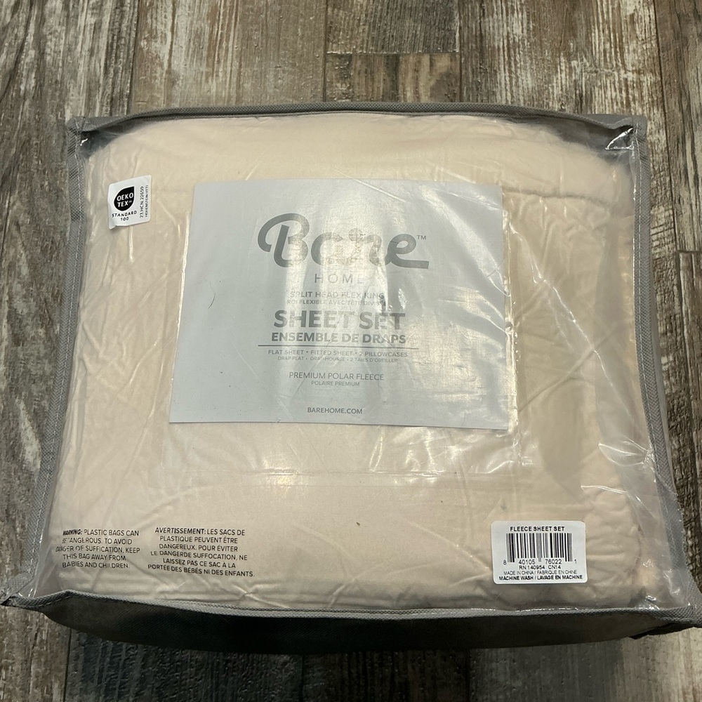 Bare Home Cream Polar Fleece Sheet Set - Soft Cozy Bedding